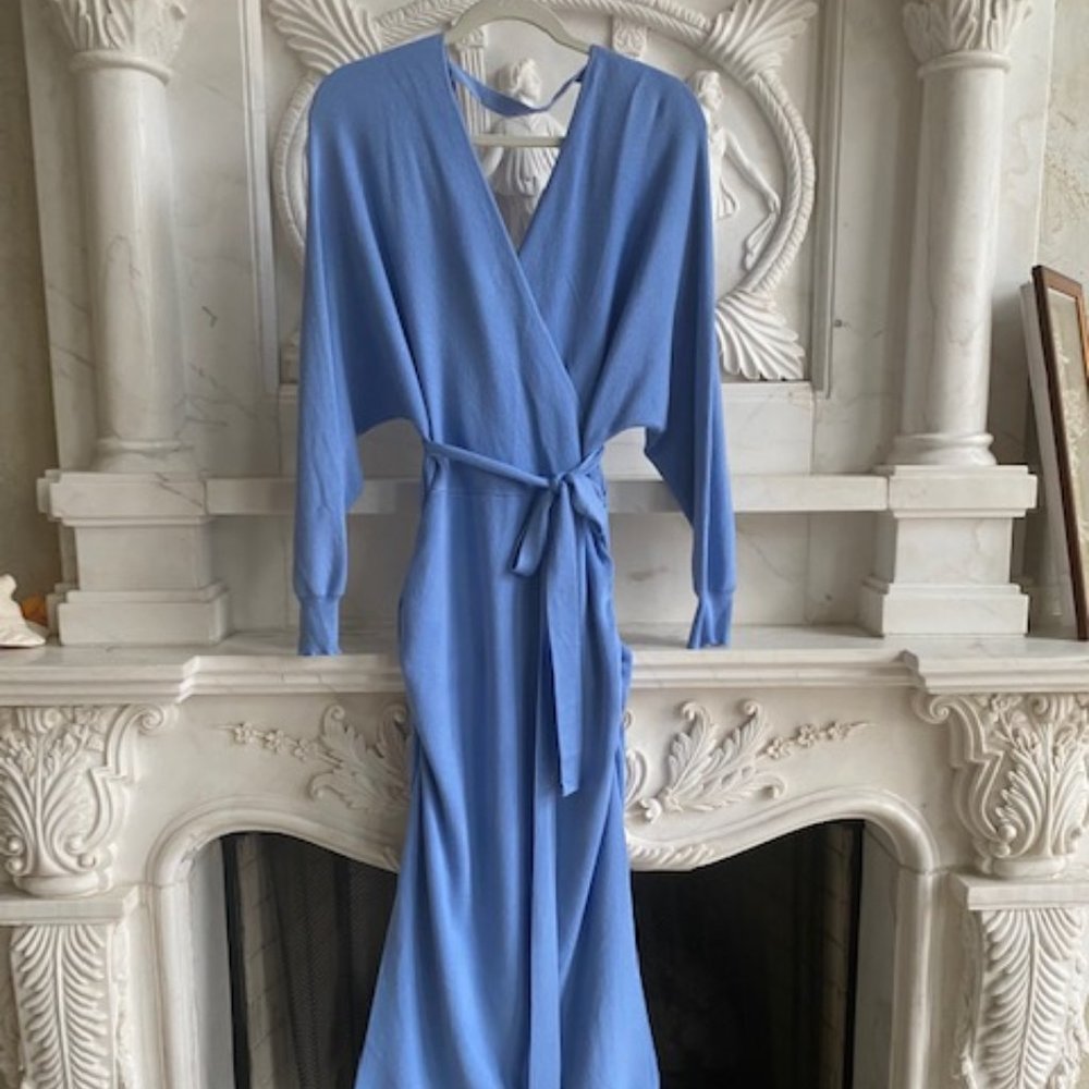 NWOT Women's V Neck Sweater Dress Casual Batwing Sleeve Wrap Front